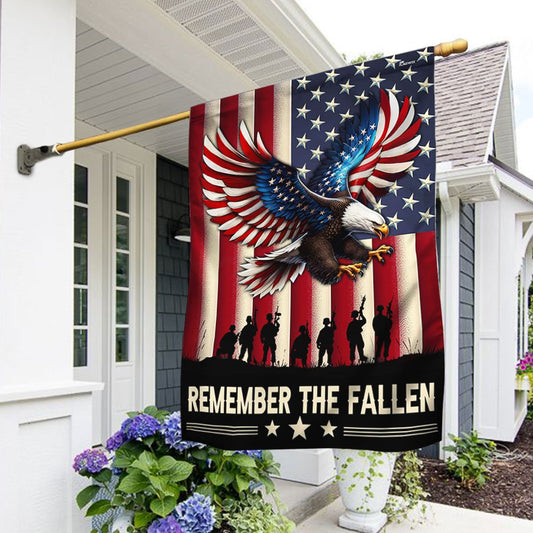 US Veteran Flag, Memorial Day Remember The Fallen Patriotic Eagle Veteran Memorial Flag, Veteran Garden Flags