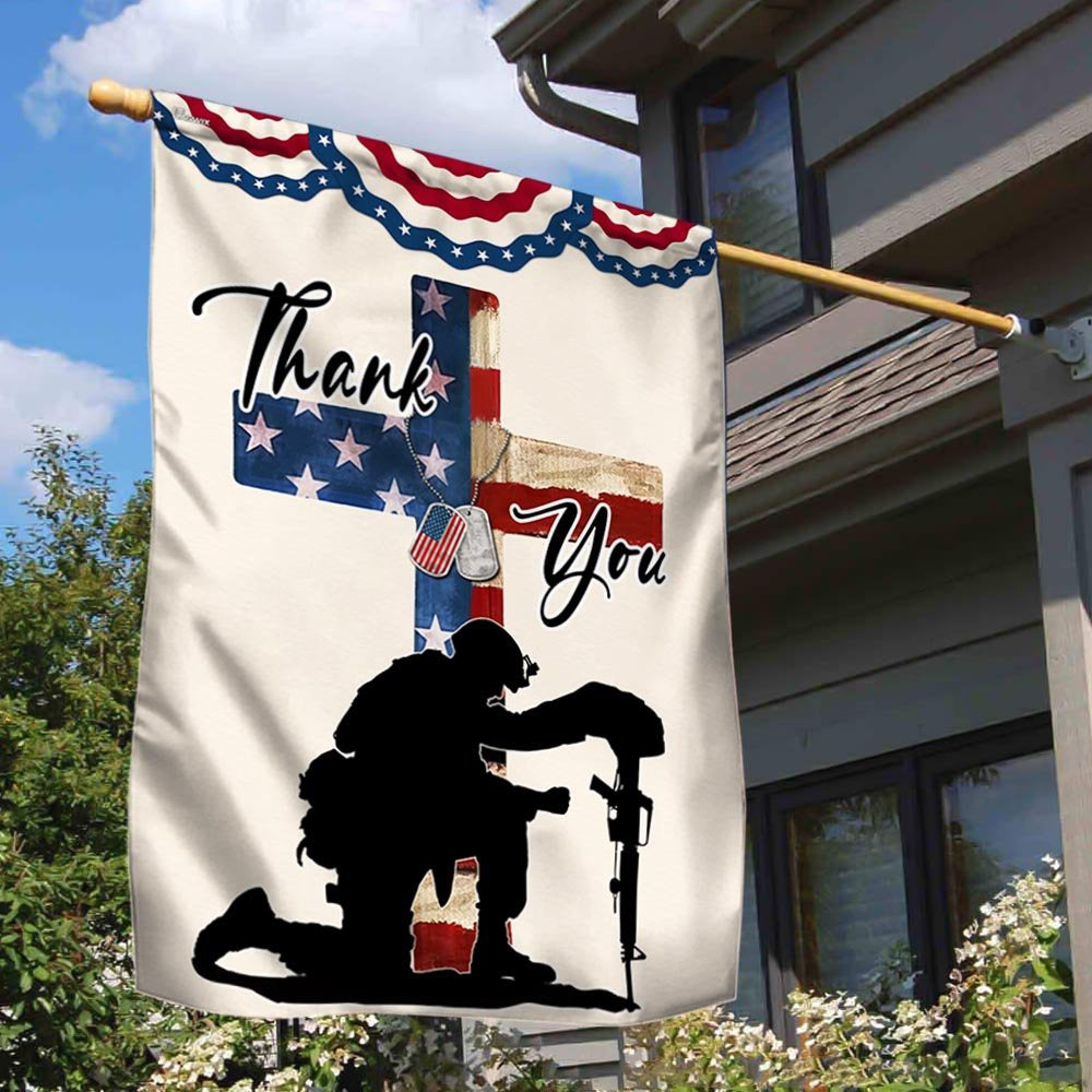 US Veteran Flag, Memorial Day Thank You Veterans Flags, Veteran Garden Flags