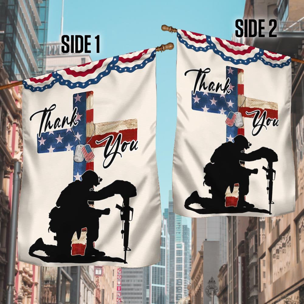 US Veteran Flag, Memorial Day Thank You Veterans Flags, Veteran Garden Flags