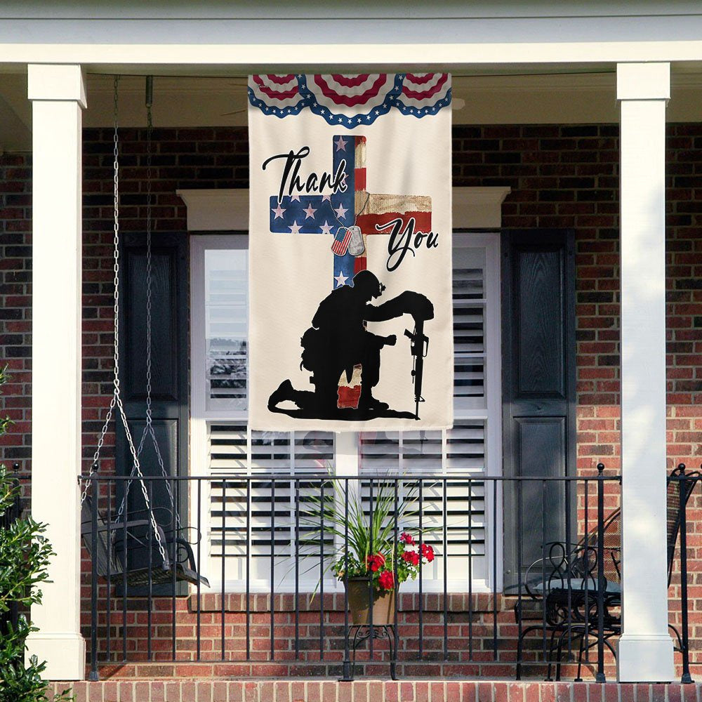 US Veteran Flag, Memorial Day Thank You Veterans Flags, Veteran Garden Flags
