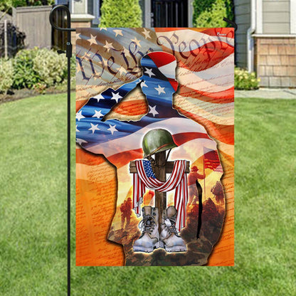 US Veteran Flag, Memorial Day Us Veteran Memorial American We The People Saluting Soldier Flag, Veteran Garden Flags