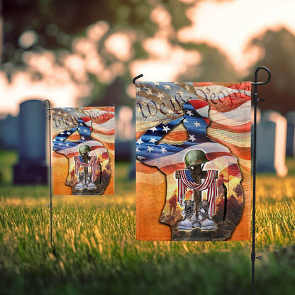 US Veteran Flag, Memorial Day Us Veteran Memorial American We The People Saluting Soldier Flag, Veteran Garden Flags