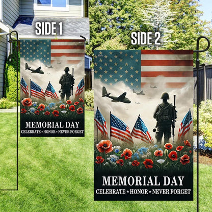US Veteran Flag, Memorial Day Veteran Celebrate Honor Never Forget American Flag, Veteran Garden Flags