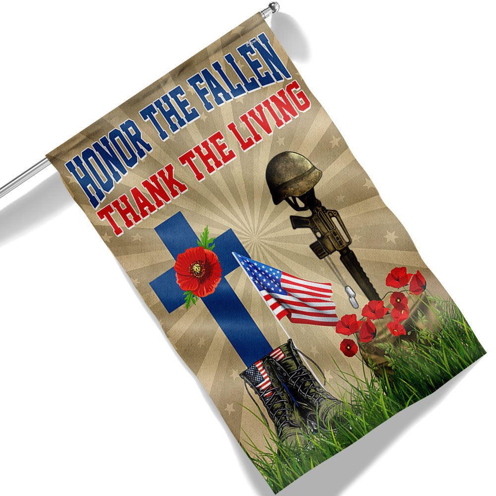 US Veteran Flag, Memorial Day Veteran Day Honor The Fallen Thank The Living Flag, Veteran Garden Flags