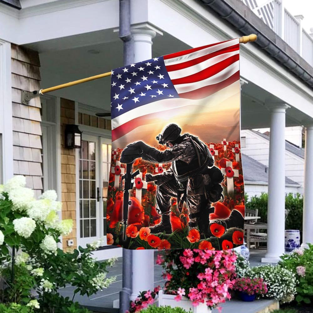 US Veteran Flag, Memorial Day Veteran Remember And Honor 1 Flag, Veteran Garden Flags