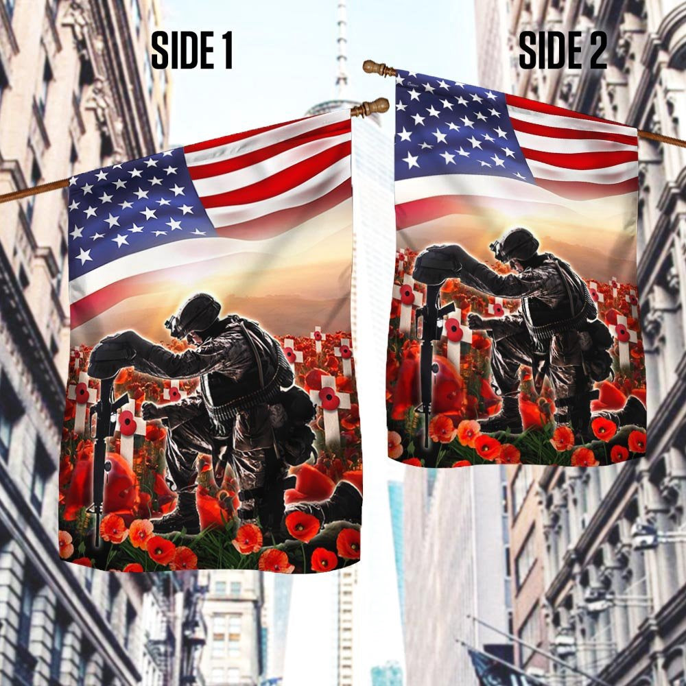 US Veteran Flag, Memorial Day Veteran Remember And Honor 1 Flag, Veteran Garden Flags
