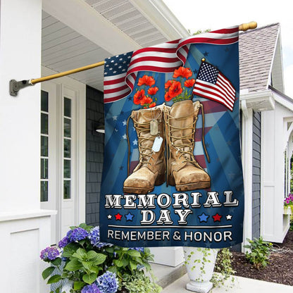 US Veteran Flag, Memorial Day Veteran Remember And Honor 2 Flag, Veteran Garden Flags