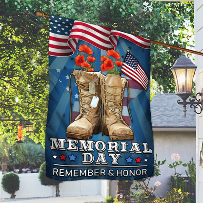 US Veteran Flag, Memorial Day Veteran Remember And Honor 2 Flag, Veteran Garden Flags