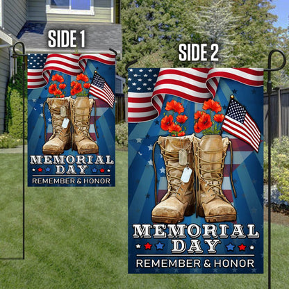 US Veteran Flag, Memorial Day Veteran Remember And Honor 2 Flag, Veteran Garden Flags