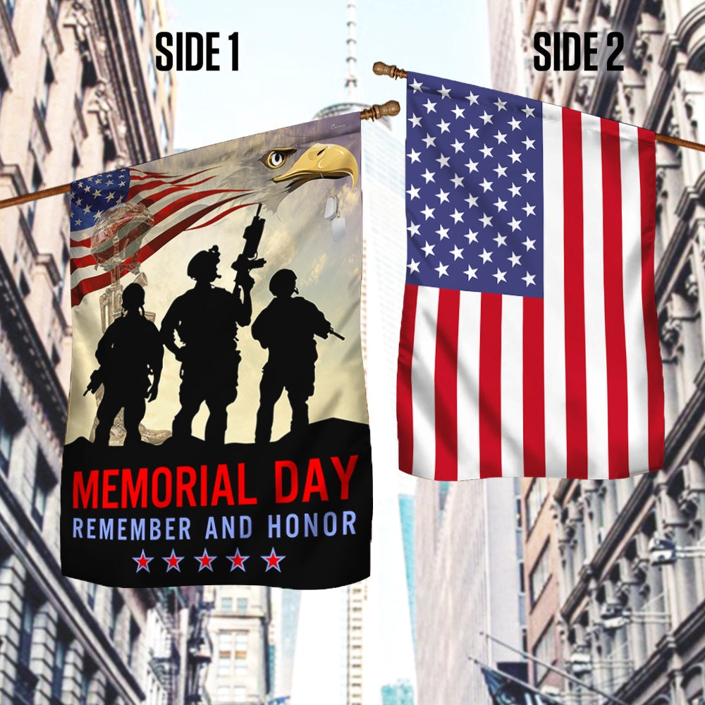 US Veteran Flag, Memorial Day Veteran Remember And Honor Two-Sided Flag, Veteran Garden Flags