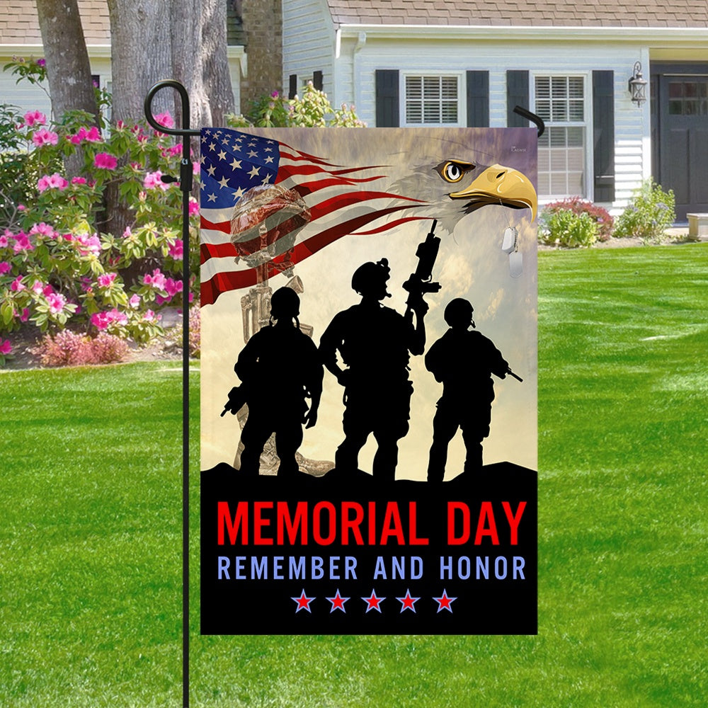 US Veteran Flag, Memorial Day Veteran Remember And Honor Two-Sided Flag, Veteran Garden Flags