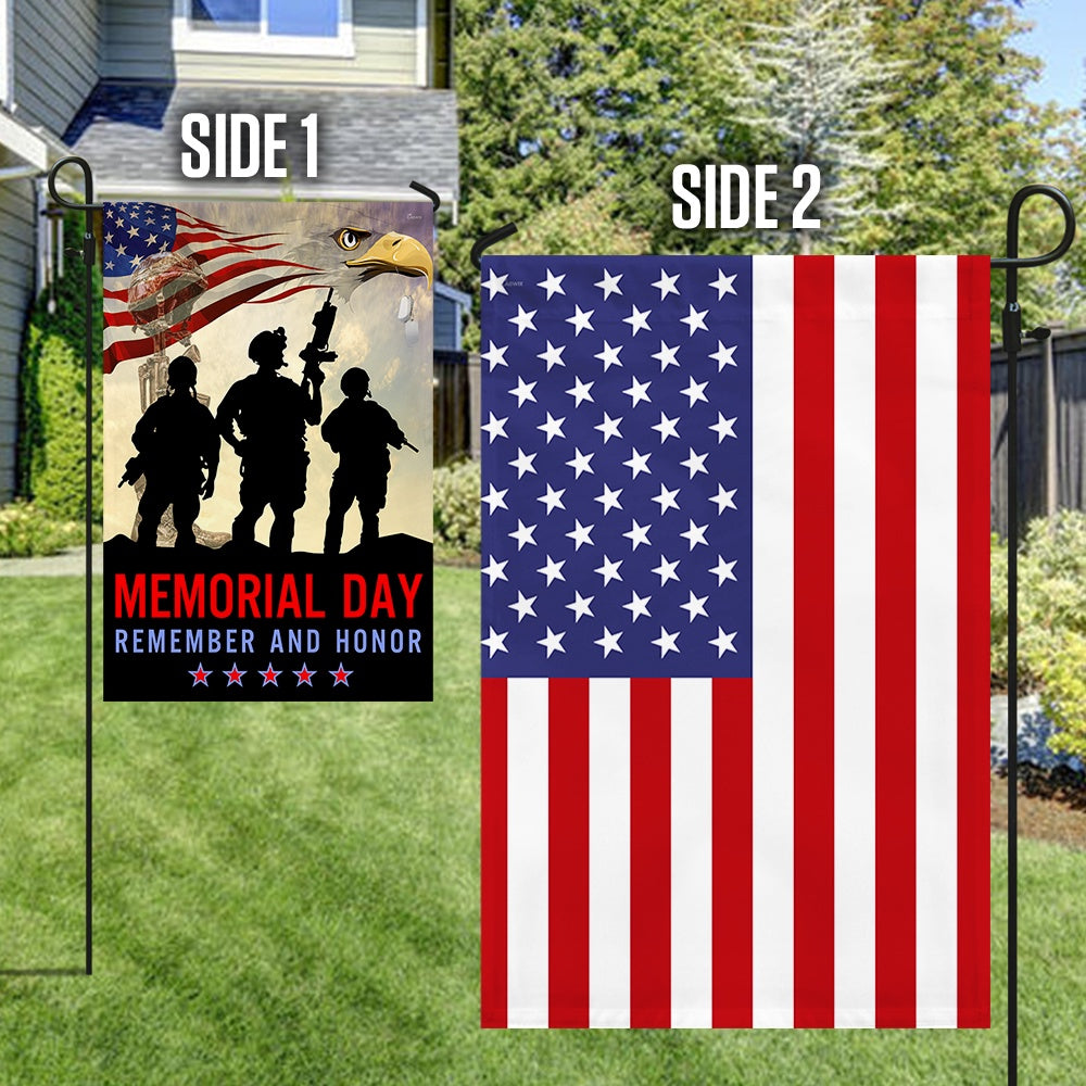 US Veteran Flag, Memorial Day Veteran Remember And Honor Two-Sided Flag, Veteran Garden Flags