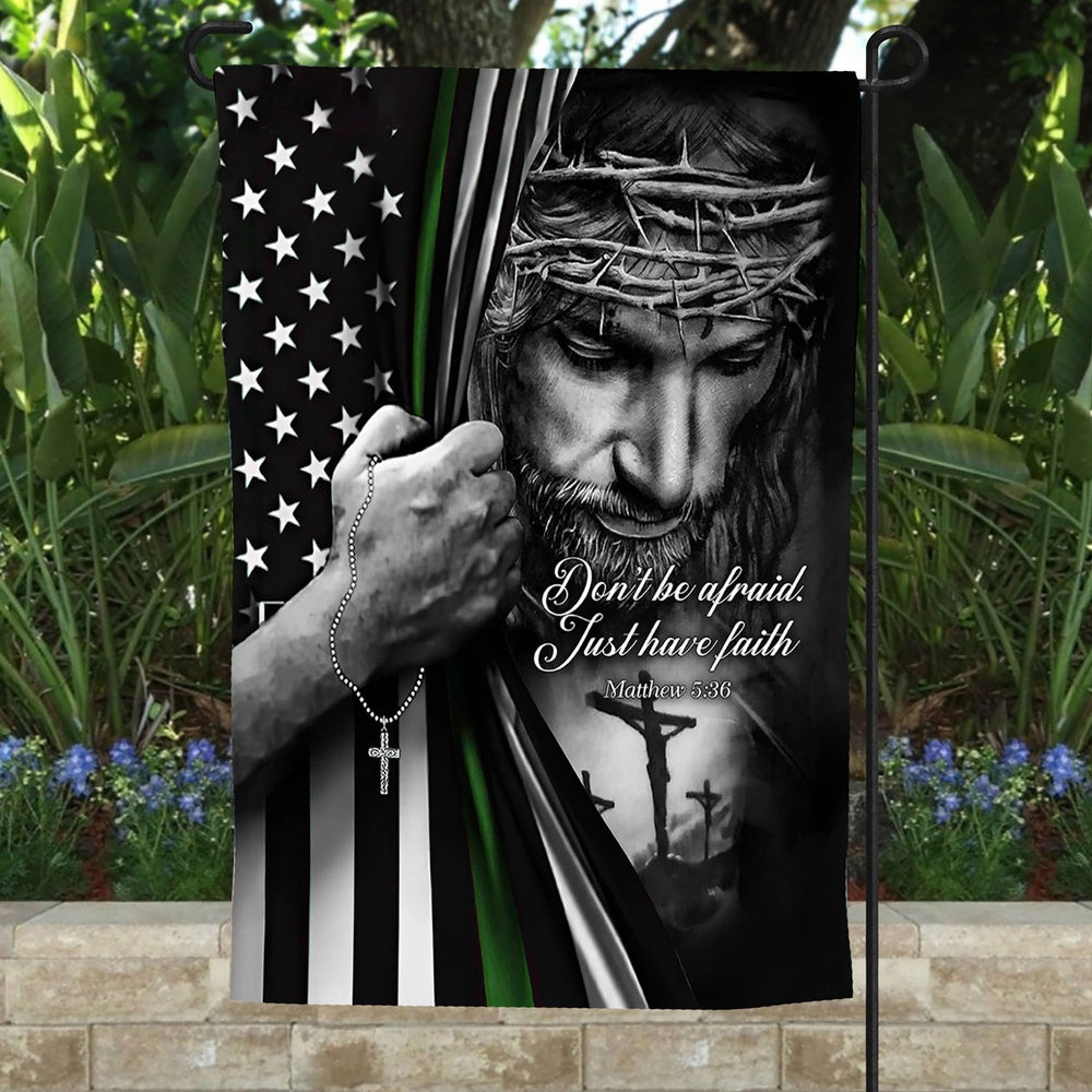 US Veteran Flag, Mina Gift Military Flag Canvas Dont Be Afraid Just Have Faith Garden Flag, Veteran Garden Flags