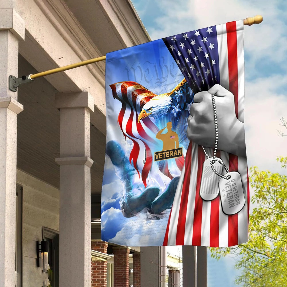 US Veteran Flag, Premium American Pride Us Veteran Flag, Veteran Garden Flags