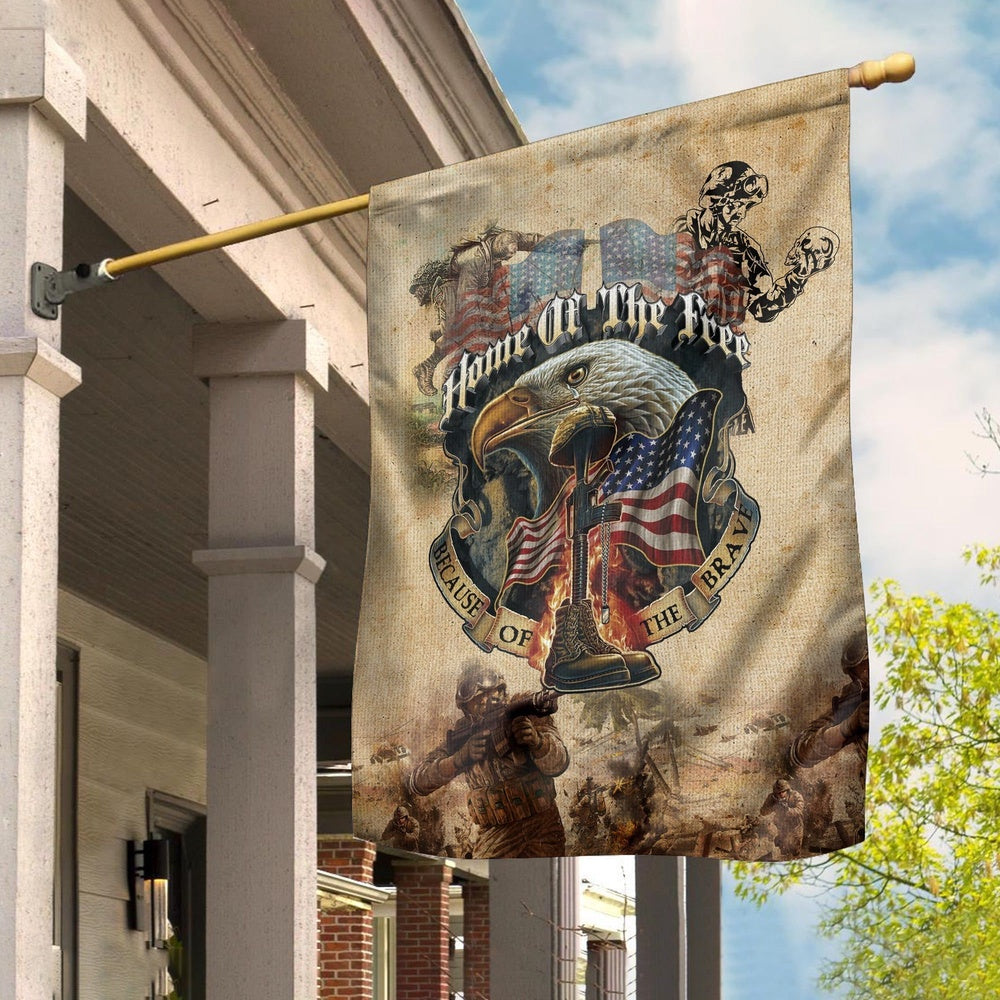 US Veteran Flag, Premium Home Of The Free Veteran Flag, Veteran Garden Flags