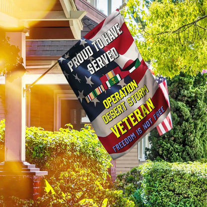 US Veteran Flag, Proud To Have Served Desert Storm Veteran Flag, Veteran Garden Flags