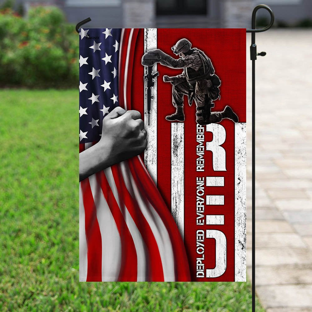 US Veteran Flag, Remember Everyone Deployed - Veteran Flag, Veteran Garden Flags