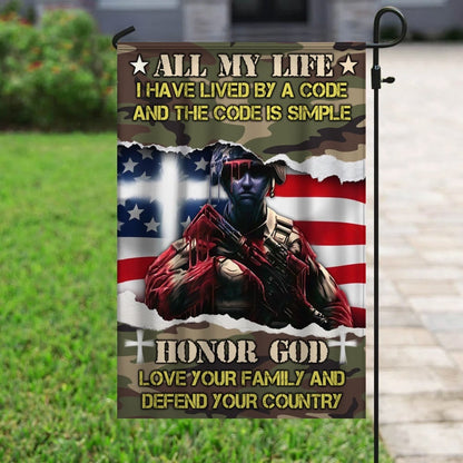 US Veteran Flag, Simple Code Veteran Flag, Veteran Garden Flags