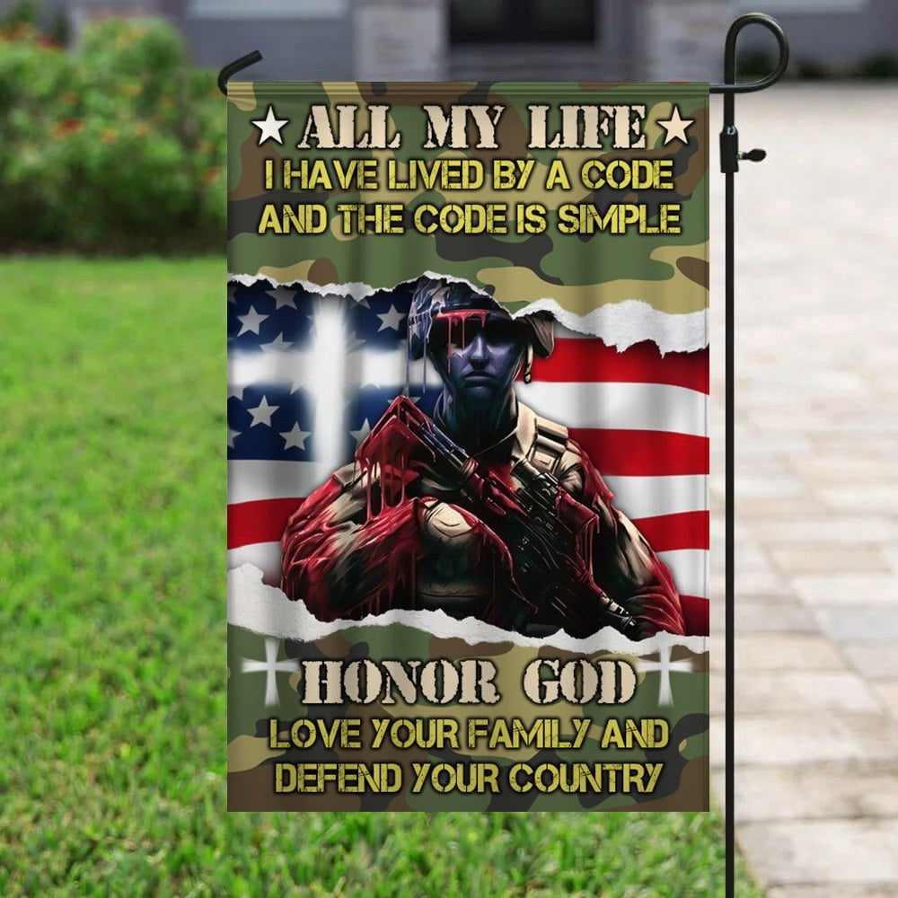 US Veteran Flag, Simple Code Veteran Flag, Veteran Garden Flags