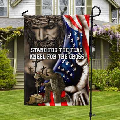 US Veteran Flag, Stand For The Flag, Veteran Memorial Jesus Christian Flag, Veteran Garden Flags