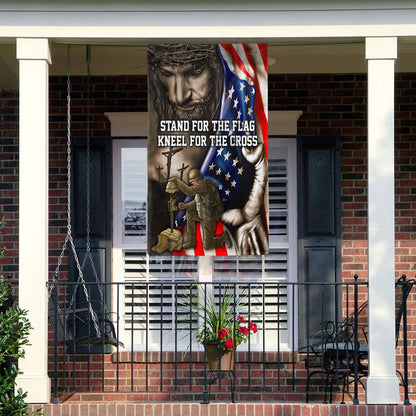 US Veteran Flag, Stand For The Flag, Veteran Memorial Jesus Christian Flag, Veteran Garden Flags