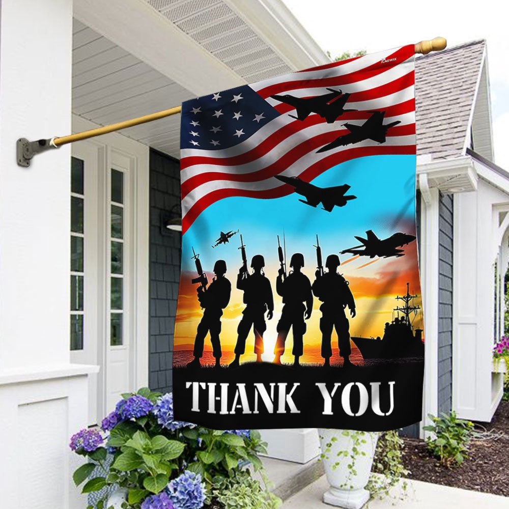 US Veteran Flag, Thank You Veterans Memorial Day American Flag, Veteran Garden Flags