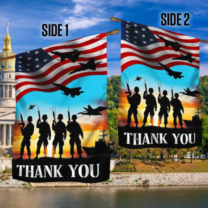 US Veteran Flag, Thank You Veterans Memorial Day American Flag, Veteran Garden Flags