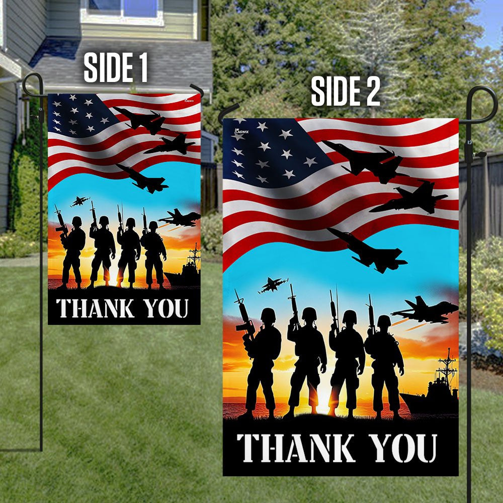 US Veteran Flag, Thank You Veterans Memorial Day American Flag, Veteran Garden Flags