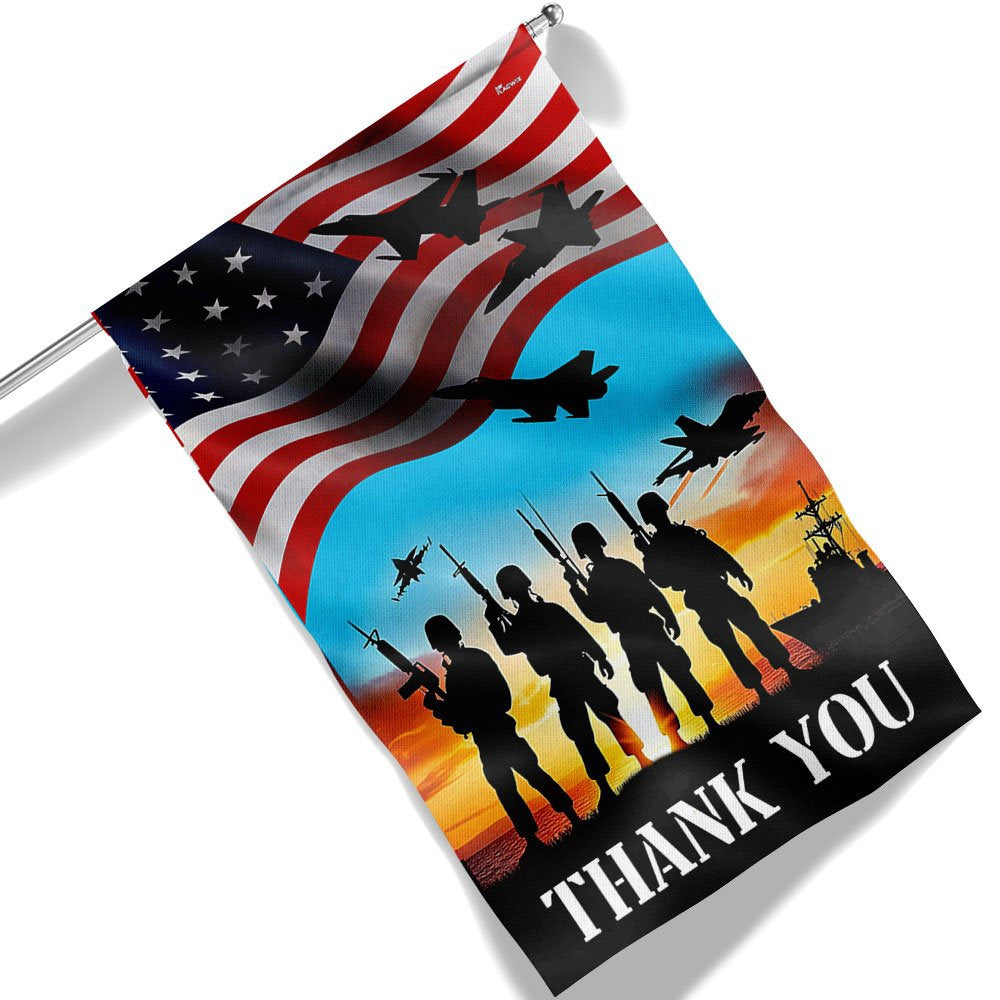 US Veteran Flag, Thank You Veterans Memorial Day American Flag, Veteran Garden Flags