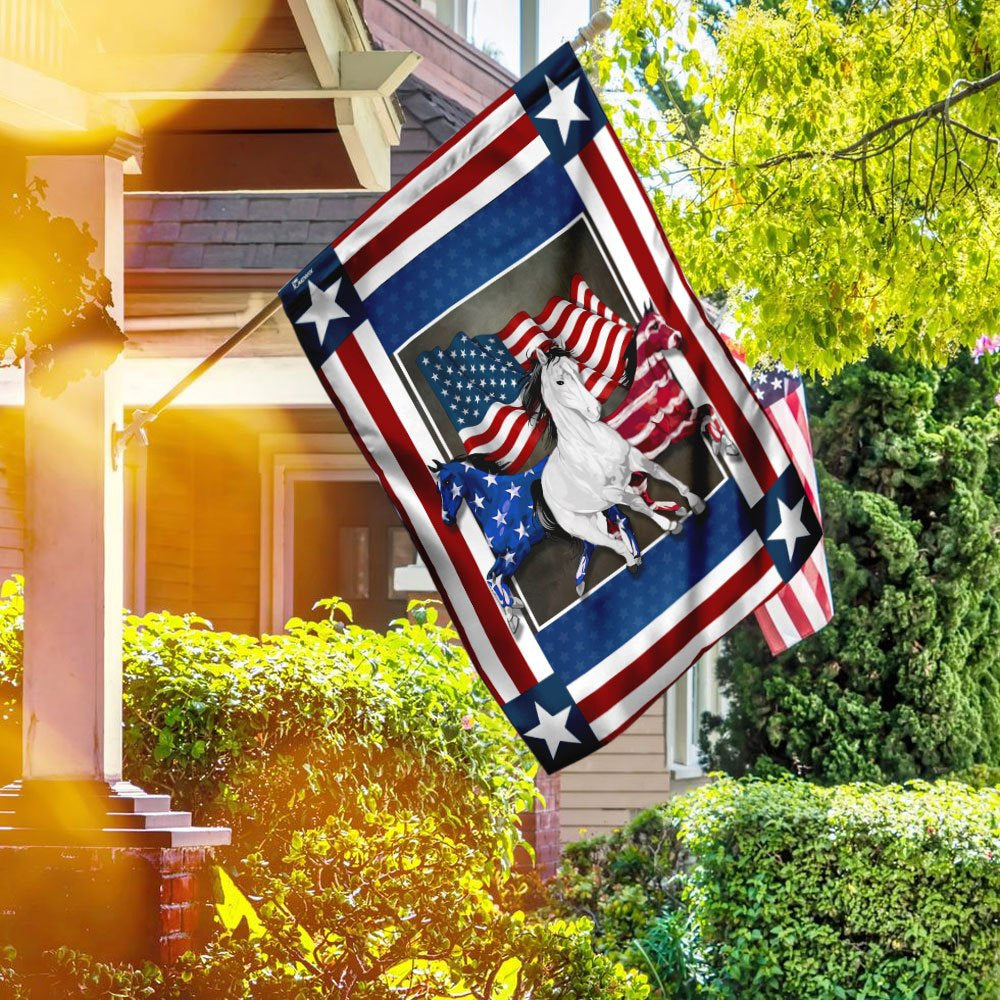 US Veteran Flag, United States Horses Independence Day Flag, Veteran Garden Flags