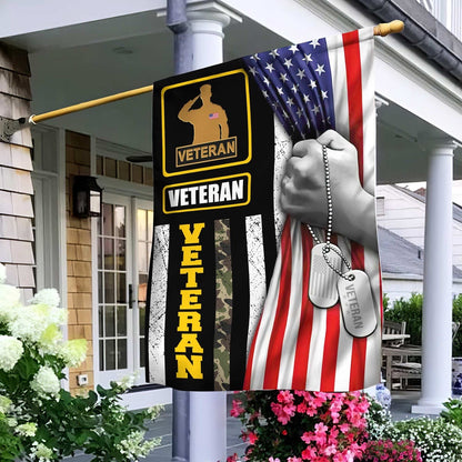 US Veteran Flag, Us 1 Veteran Garden Flag, Veteran Garden Flags