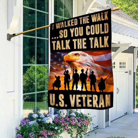 US Veteran Flag, Us Veteran Flag I Walked The Walk, Veteran Garden Flags