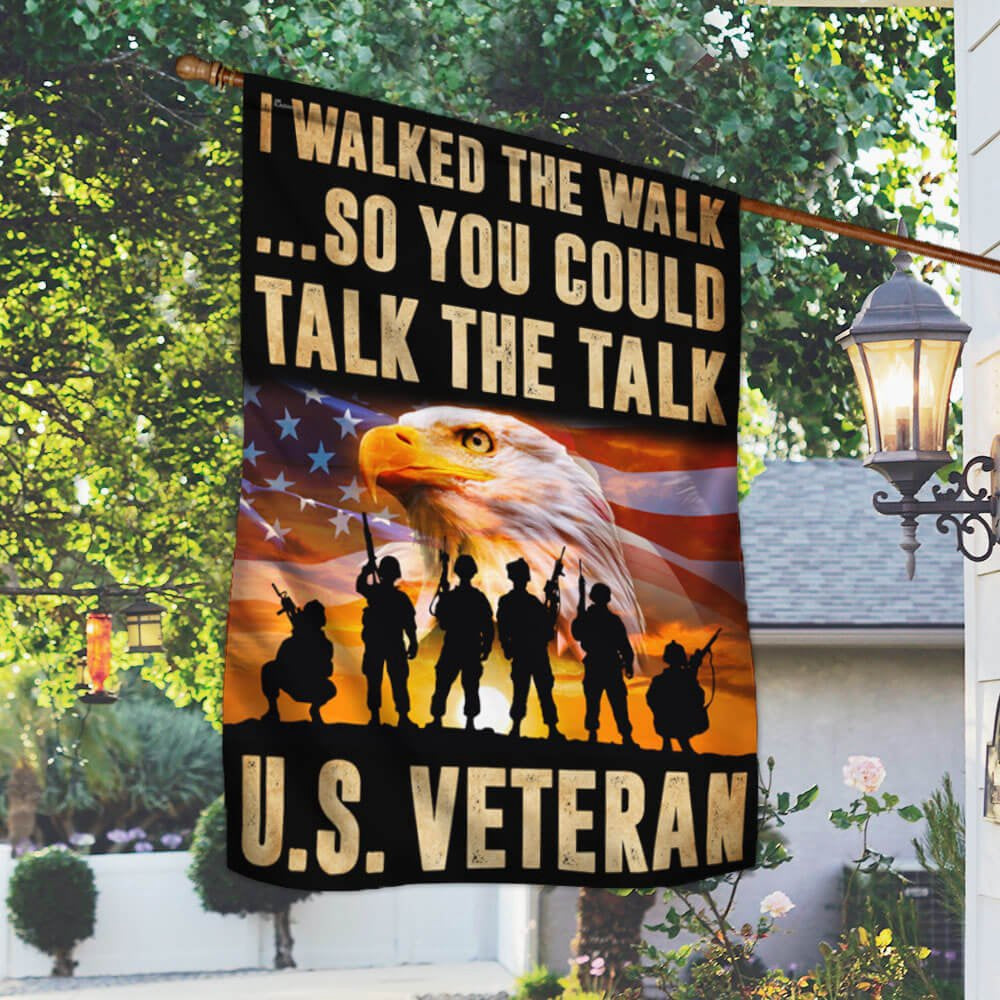 US Veteran Flag, Us Veteran Flag I Walked The Walk, Veteran Garden Flags