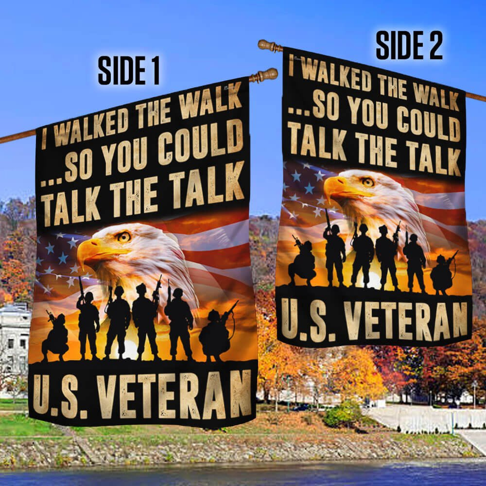 US Veteran Flag, Us Veteran Flag I Walked The Walk, Veteran Garden Flags