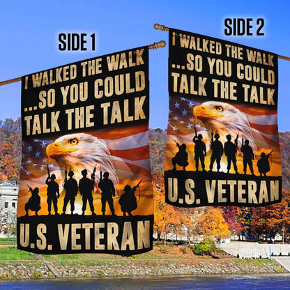 US Veteran Flag, Us Veteran Flag I Walked The Walk, Veteran Garden Flags