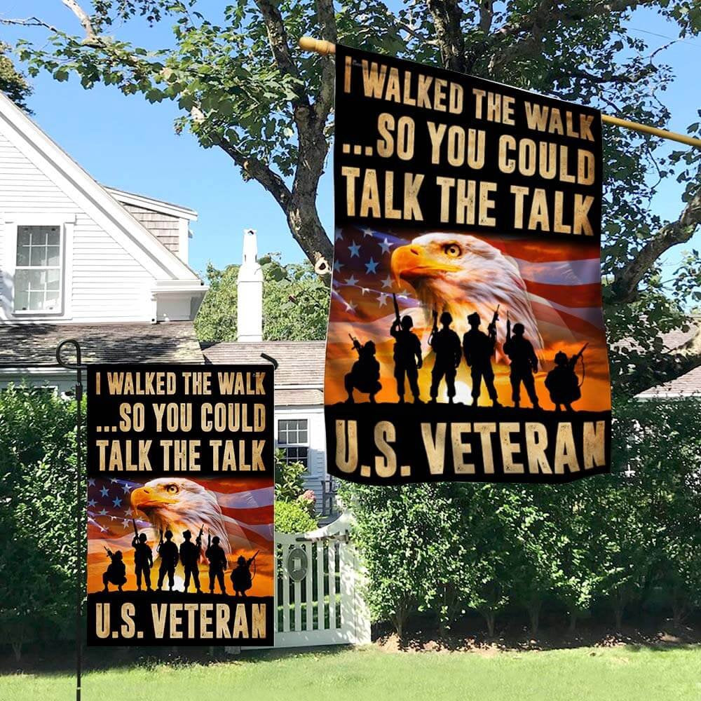 US Veteran Flag, Us Veteran Flag I Walked The Walk, Veteran Garden Flags
