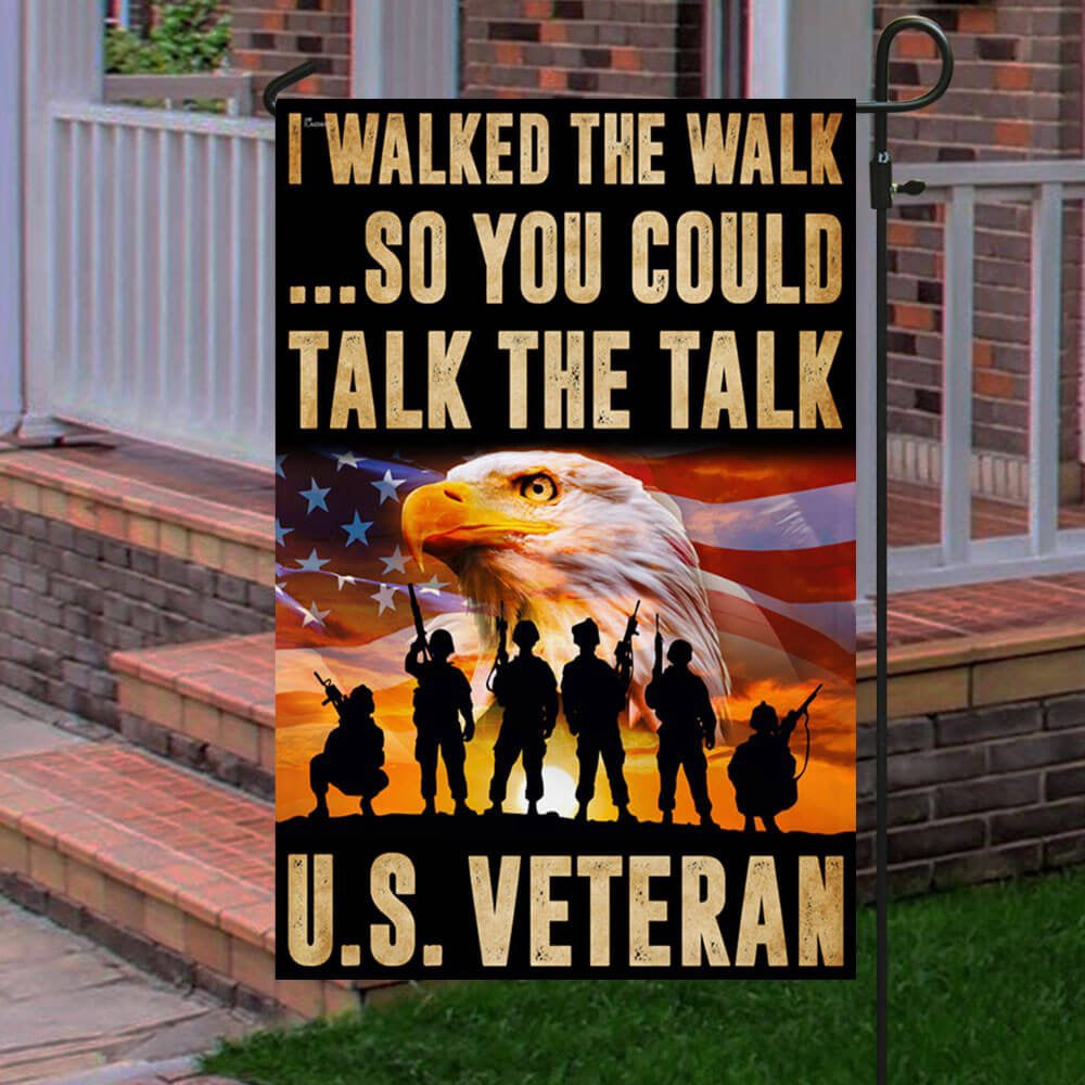 US Veteran Flag, Us Veteran Flag I Walked The Walk, Veteran Garden Flags