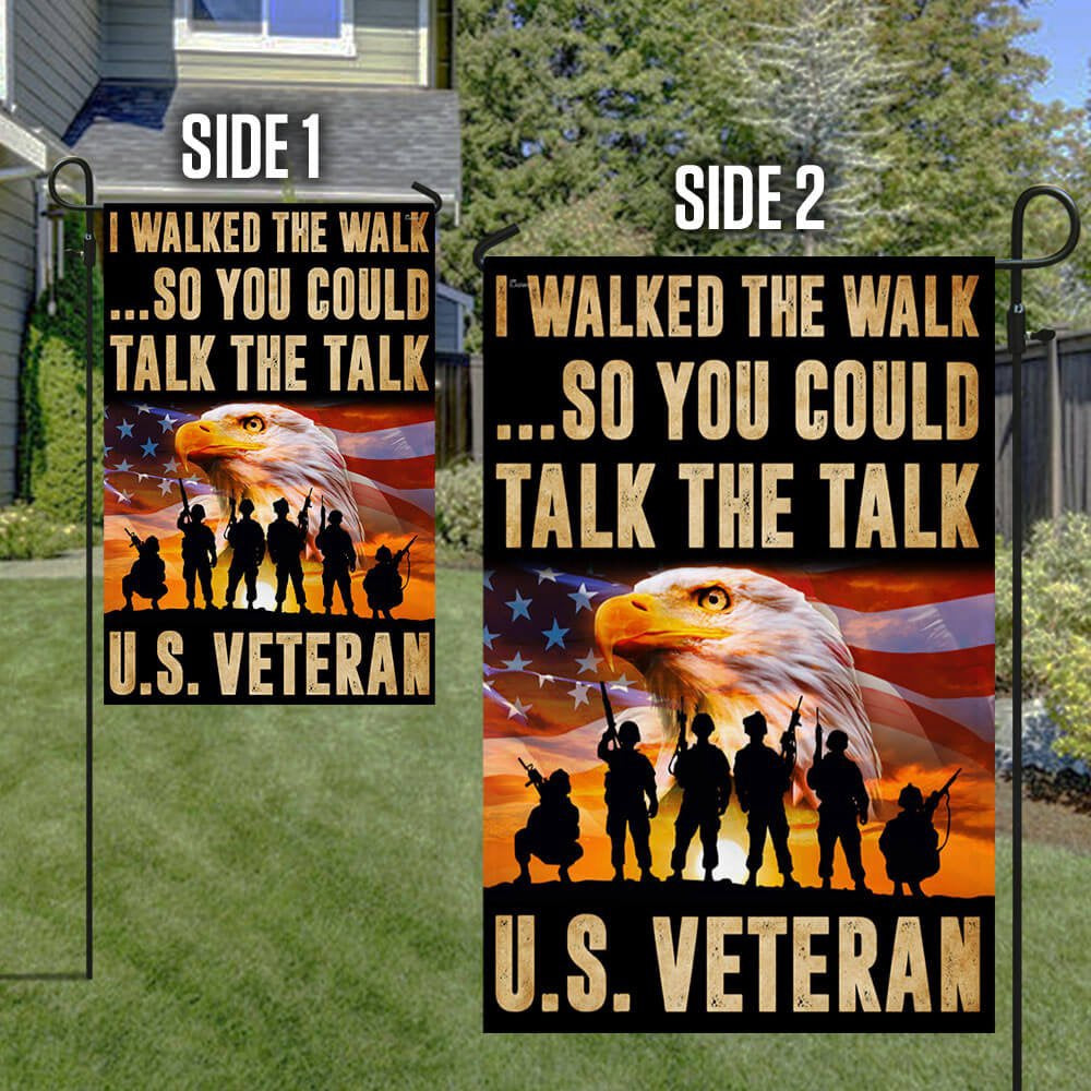 US Veteran Flag, Us Veteran Flag I Walked The Walk, Veteran Garden Flags