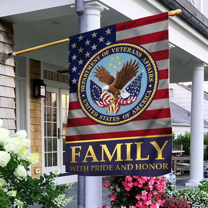 US Veteran Flag, Us Veteran Garden Flag, Veteran Family With Pride And Honor Flag, Veteran Garden Flags