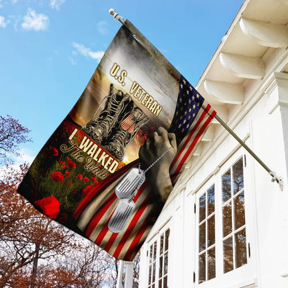 US Veteran Flag, Us Veteran I Walked The Walk Flag, Veteran Garden Flags