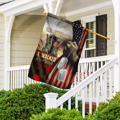 US Veteran Flag, Us Veteran I Walked The Walk Flag, Veteran Garden Flags