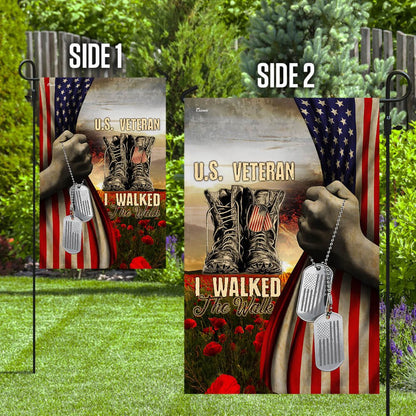 US Veteran Flag, Us Veteran I Walked The Walk Flag, Veteran Garden Flags