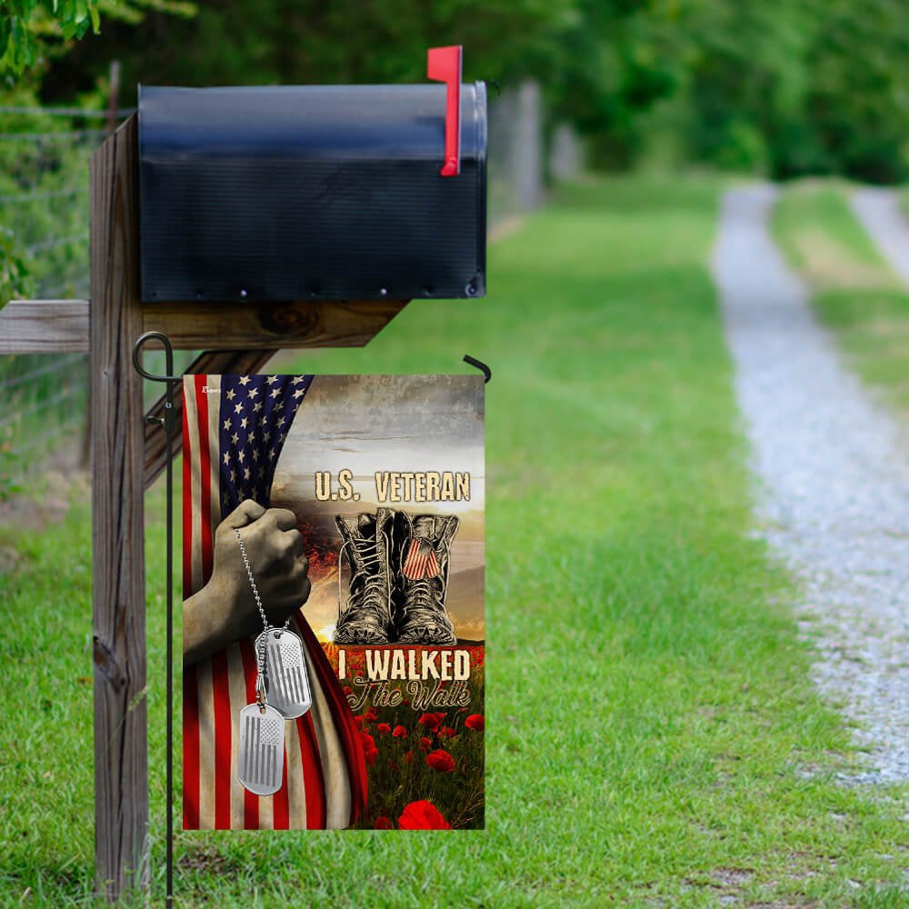 US Veteran Flag, Us Veteran I Walked The Walk Flag, Veteran Garden Flags