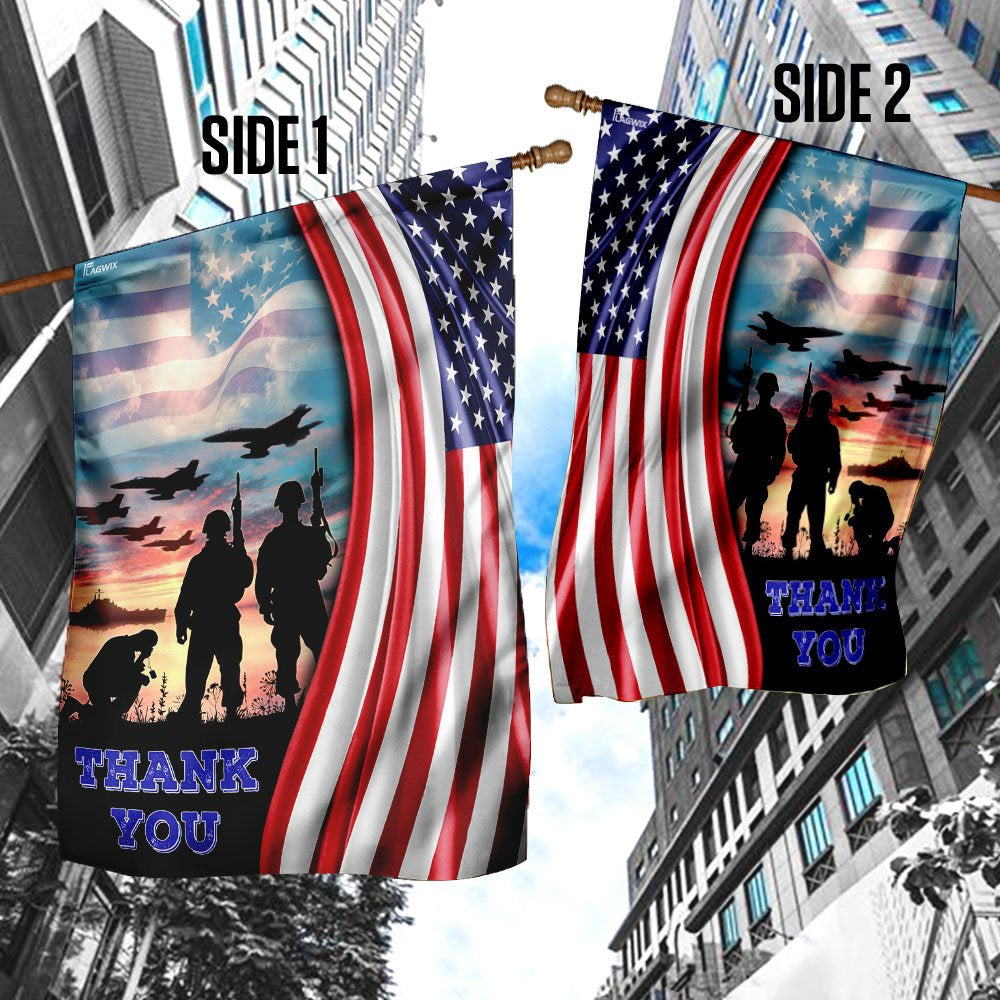US Veteran Flag, Veteran - Thank You Flag, Veteran Garden Flags