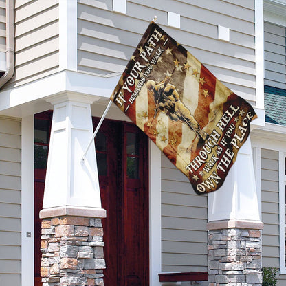 US Veteran Flag, Veteran - Walk As If You Own The Place Flag, Veteran Garden Flags