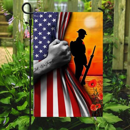 US Veteran Flag, Veteran Lest We Forget Flag, Veteran Garden Flags
