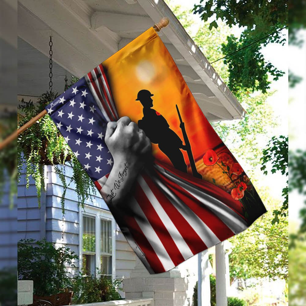 US Veteran Flag, Veteran Lest We Forget Flag, Veteran Garden Flags