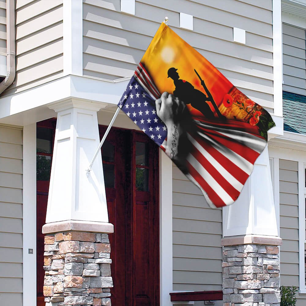US Veteran Flag, Veteran Lest We Forget Flag, Veteran Garden Flags