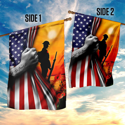 US Veteran Flag, Veteran Lest We Forget Flag, Veteran Garden Flags
