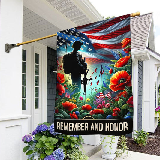 US Veteran Flag, Veteran Memorial Day Remember And Honor Flag, Veteran Garden Flags